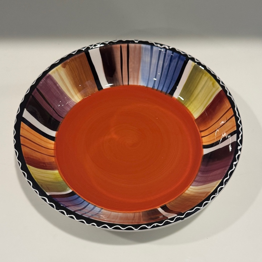 VINTAGE 90s Certified International Serape Pasta Serving Bowl 9.25”, Nancy Green